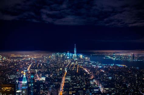 Free Stock Photo of Aerial View of New York City at Night | Download ...