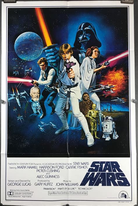 STAR WARS, Original Authentic Style C International Theatrical Movie Poster - Original Vintage ...