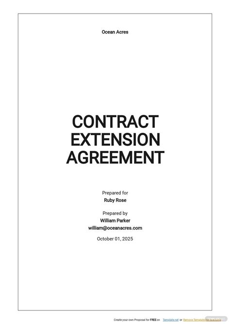 Service Contract Extension Agreement Template - Google Docs, Word ...