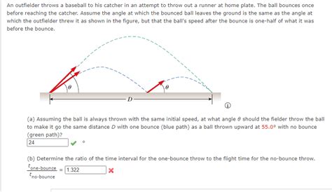 Solved An outfielder throws a baseball to his catcher in an | Chegg.com