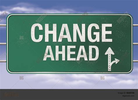 Change Ahead Road Sign Image & Photo (Free Trial) | Bigstock