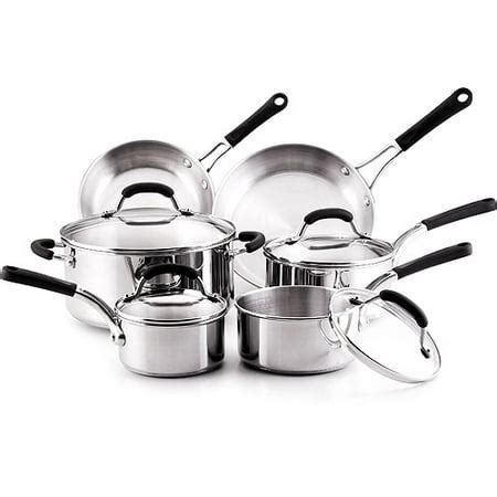 Farberware 10-Piece Professional Stainless Steel Cookware Set - Walmart.com