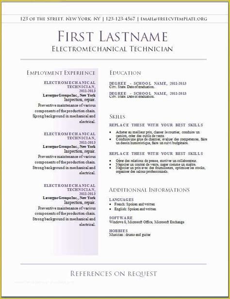 Free Resume Templates for Word Starter 2010 Of Free Cv Templates 36 to 42 – Free Cv Template Dot ...