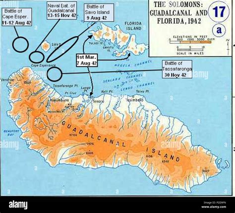 Guadalcanal map hi-res stock photography and images - Alamy