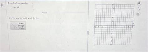 Solved Graph the linear equation. x−y=−8 Use the graphing | Chegg.com