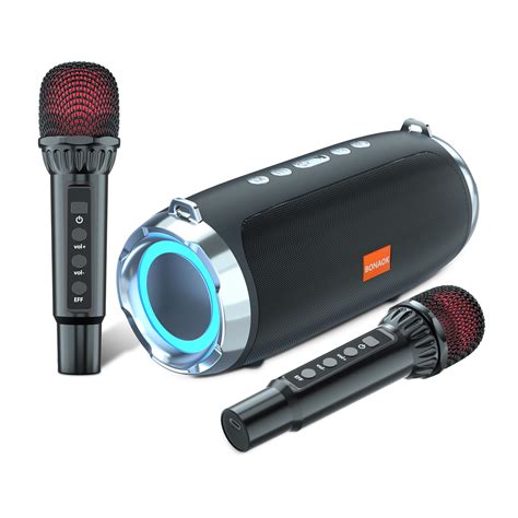 Buy BONAOKKaraoke Machine for Adult Kids Portable Bluetooth Speaker with 2 Wireless Microphones ...