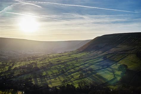 View Of Valley At Sunrise, Hope Valley, Peak District, Uk Digital Art ...