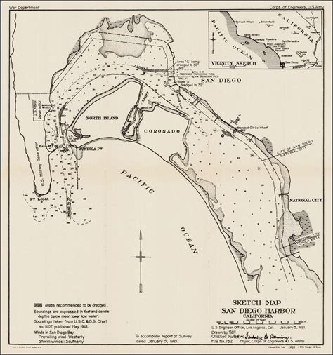 Sketch Map of San Diego Harbor, California . . . 1921 - Barry Lawrence ...