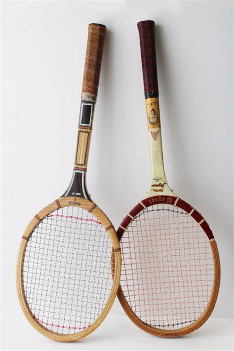 vintage wood tennis racquets, Don Budge & Add In racket lot, retro ...