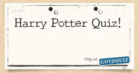 Harry Potter Quiz!