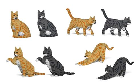 Cat Sculptures from Legos