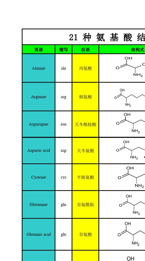 氨基酸结构示意图,氨基酸结构简图 - 伤感说说吧