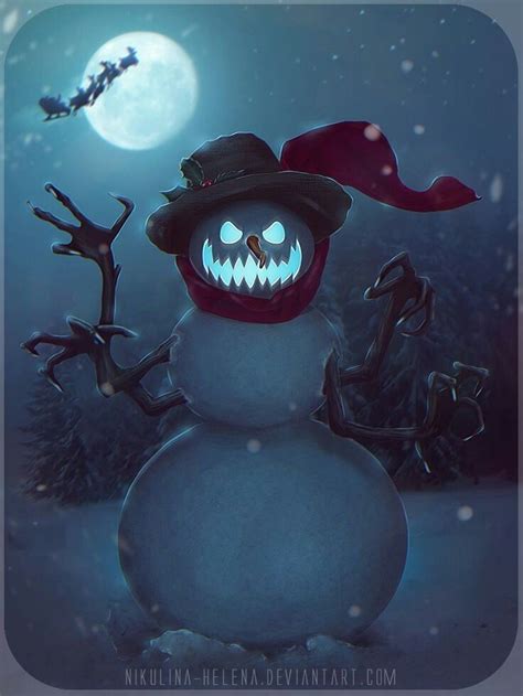 Evil Snowman | Scary Christmas Drawing