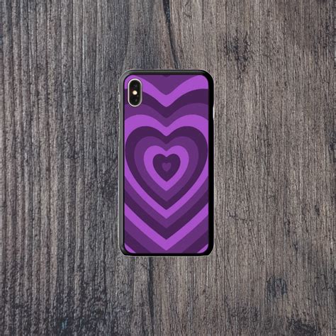 Y2K purple heart aesthetic phone case | Etsy