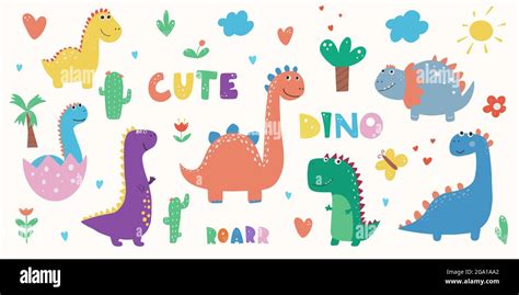 Dinosaur Clipart Dino Clipart Cute Dinosaur Graphics,Vector Stock ...