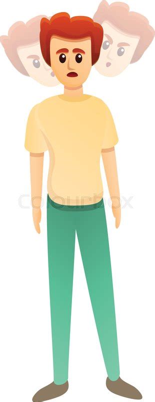 Bipolar disorder man icon. Cartoon of ... | Stock vector | Colourbox