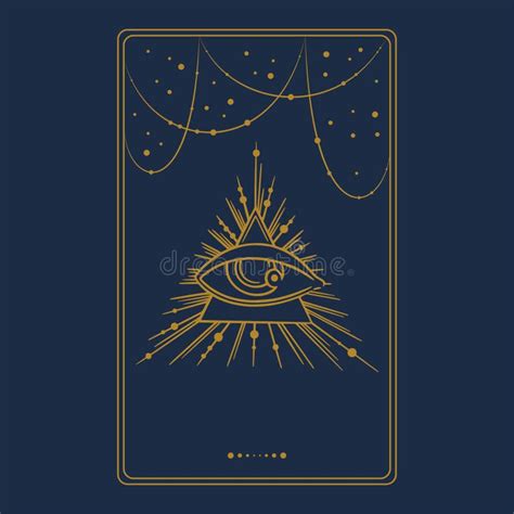 Tarot Aesthetic Golden Card with the Third Eye. Occult Tarot Design for ...