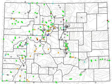 Map of Colorado Lakes, Streams and Rivers