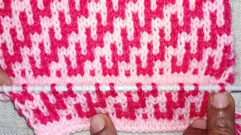 Easy Two Color Knitting Pattern No.58 left to right (बिना डबल धागा चलाए )|Hindi - YouTube