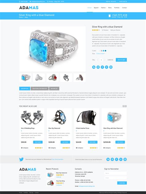 Freebie: Adamas Ecommerce Website PSD Template - PremiumCoding