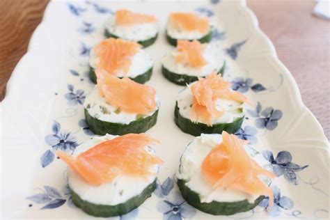 Easy Canapes - Salmon, Cucumber and Cream Cheese