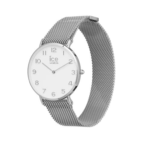 Ice-Watch Ladies Wrist Watch Ice City Milanese Silver Shiny White Small 012703 | Watchroom24