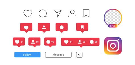 Instagram Interface Icons set 6103028 Vector Art at Vecteezy