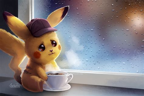 Detective Pikachu Cozy Moment - 4K Ultra HD Wallpaper by Eric Proctor