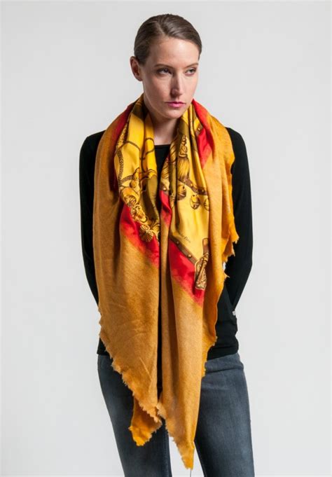 Avant Toi Cashmere/Silk Barouche Print Scarf in Girasole | Santa Fe Dry Goods . Workshop . Wild Life