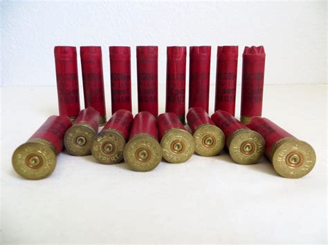 Vintage Shotgun Shell Hulls Red 16 GA Empty Shells