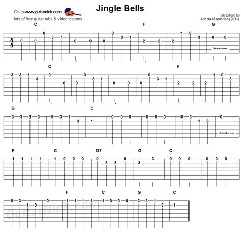 JINGLE BELLS Full Guitar Lesson - GuitarNick.com