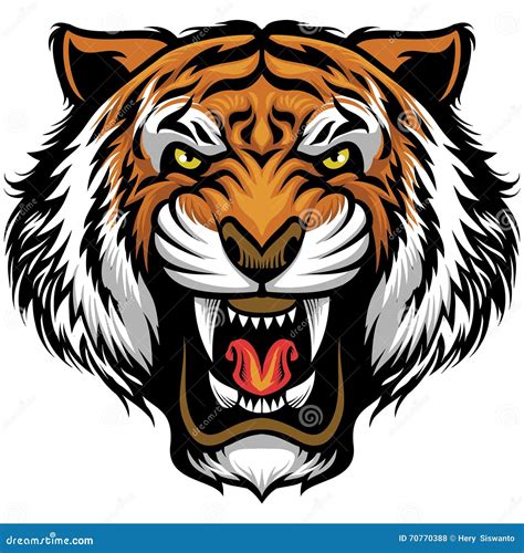 Angry Tiger Face Vector