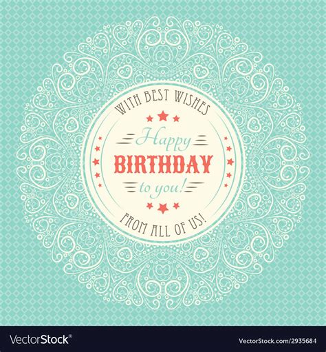 Vintage happy birthday card Typography letters Vector Image