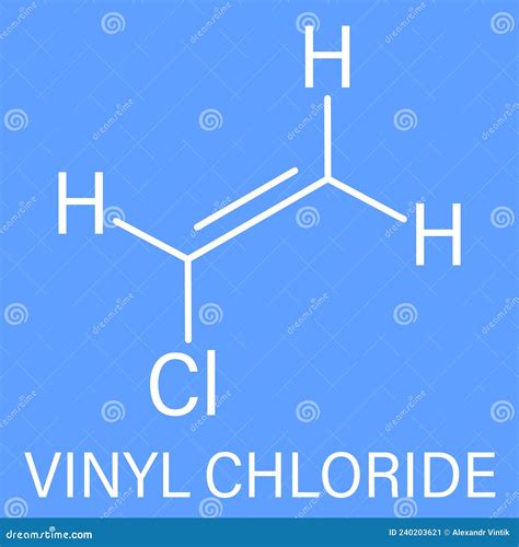 Vinyl Chloride, Polyvinyl Chloride or PVC Plastic Building Block. Skeletal Formula Stock Vector ...