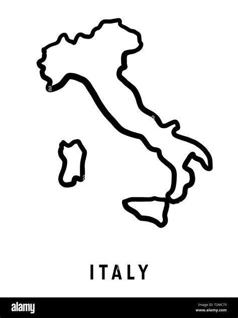 Italy map outline - smooth country shape map vector Stock Vector Image ...