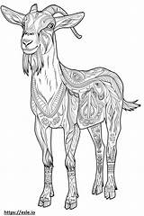 American Pygmy Goat Happy coloring Page sketch template