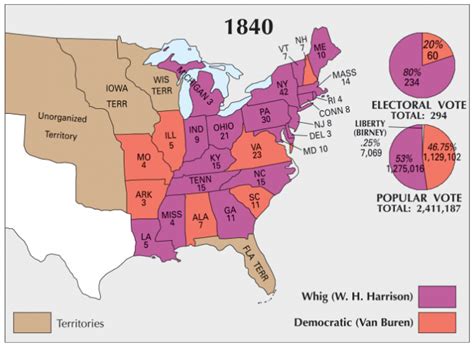 US Election of 1840 Map - GIS Geography