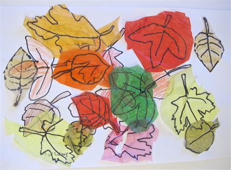 Grade 2/3: Tissue Paper Leaves | Art Here and There