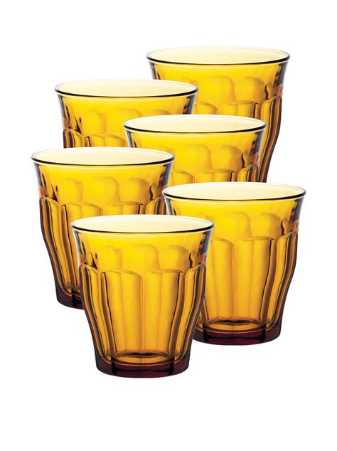 Duralex Box 6 Glasses Water Picardie Amber 31 CL / 310ML Glass – Home Deco London