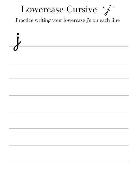 Cursive 'J' worksheets to practice capital, upper and lowercase letter ...