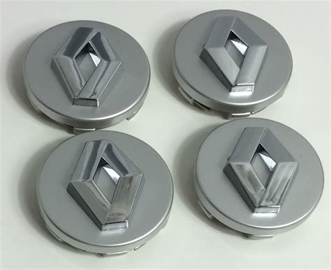 Buy x4 High Quality RENAULT 60mm ALLOY WHEEL BADGE Silver Chrome LOGO EMBLEM CENTRE HUB COVER ...