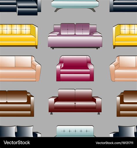 Sofa set pattern Royalty Free Vector Image - VectorStock