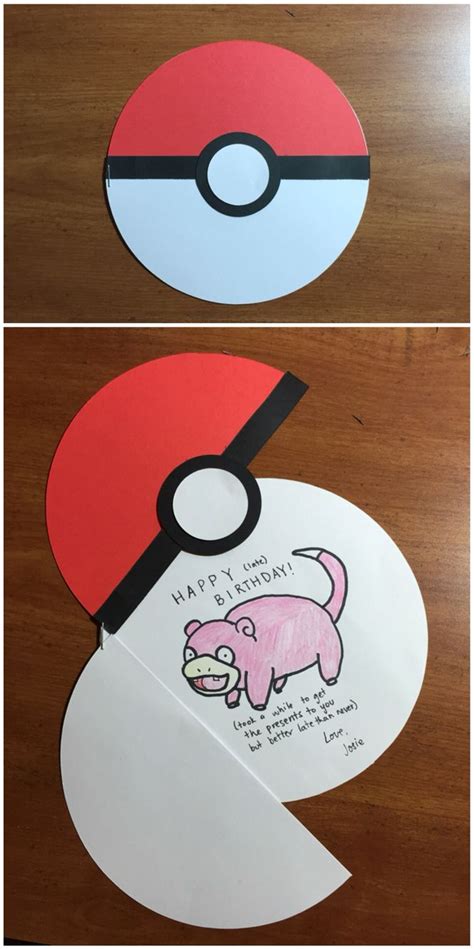 pokeball belated birthday card featuring slowpoke! this was actually ...