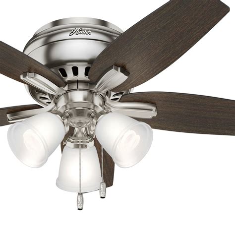 Hunter Fan 42 inch Low Profile Brushed Nickel Indoor Ceiling Fan w/LED ...