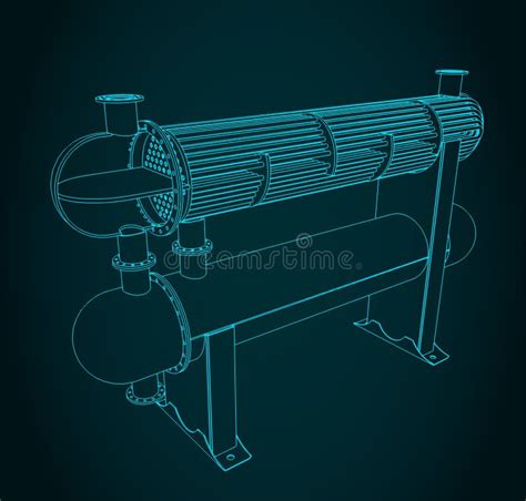 Shell and Tube Heat Exchanger Structure Stock Vector - Illustration of ...