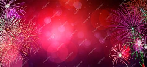 Premium Photo | Background bokeh firework red colorful celebration