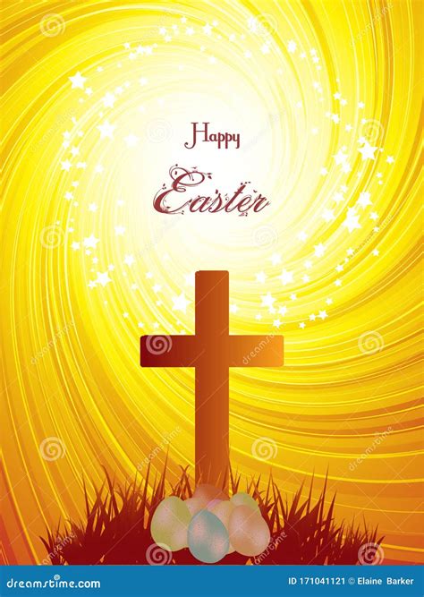 Easter Cross and Eggs on Abstract Background Stock Vector - Illustration of burst, abstract ...