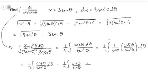 Trig substitution example - YouTube