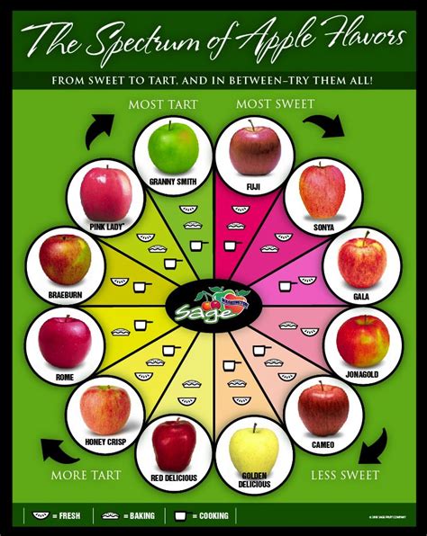 The Spectrum of Apple Flavors | Apple chart, Cooking guide, Food info