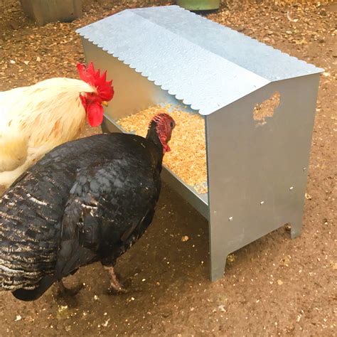 Poultry Feeder | Galvanised Steel, For Large Poultry & Turkeys